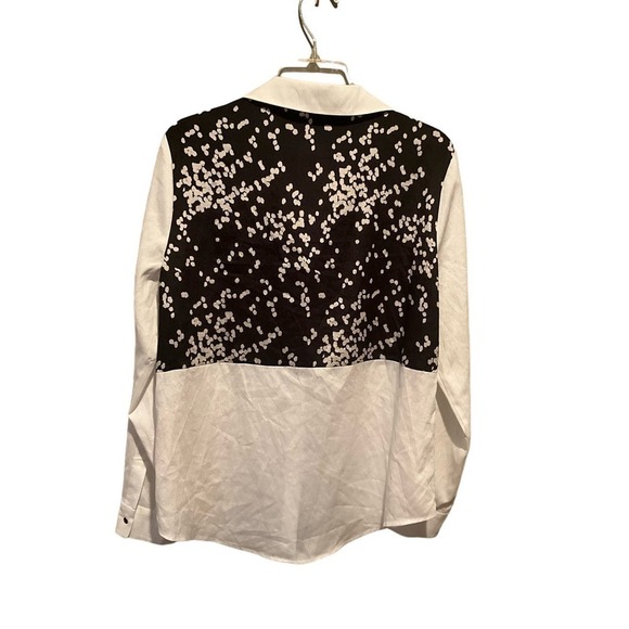 Ivanka Trump Button-Up Shirt Women L Beige/Black Long Sleeve Collared Polyester - Picture 2 of 5